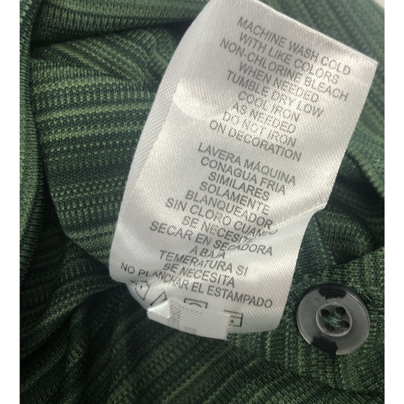 Champion NCAA USF Bulls Men's Polo Shirt Medium Green Striped Short Sleeve - Picture 8 of 10